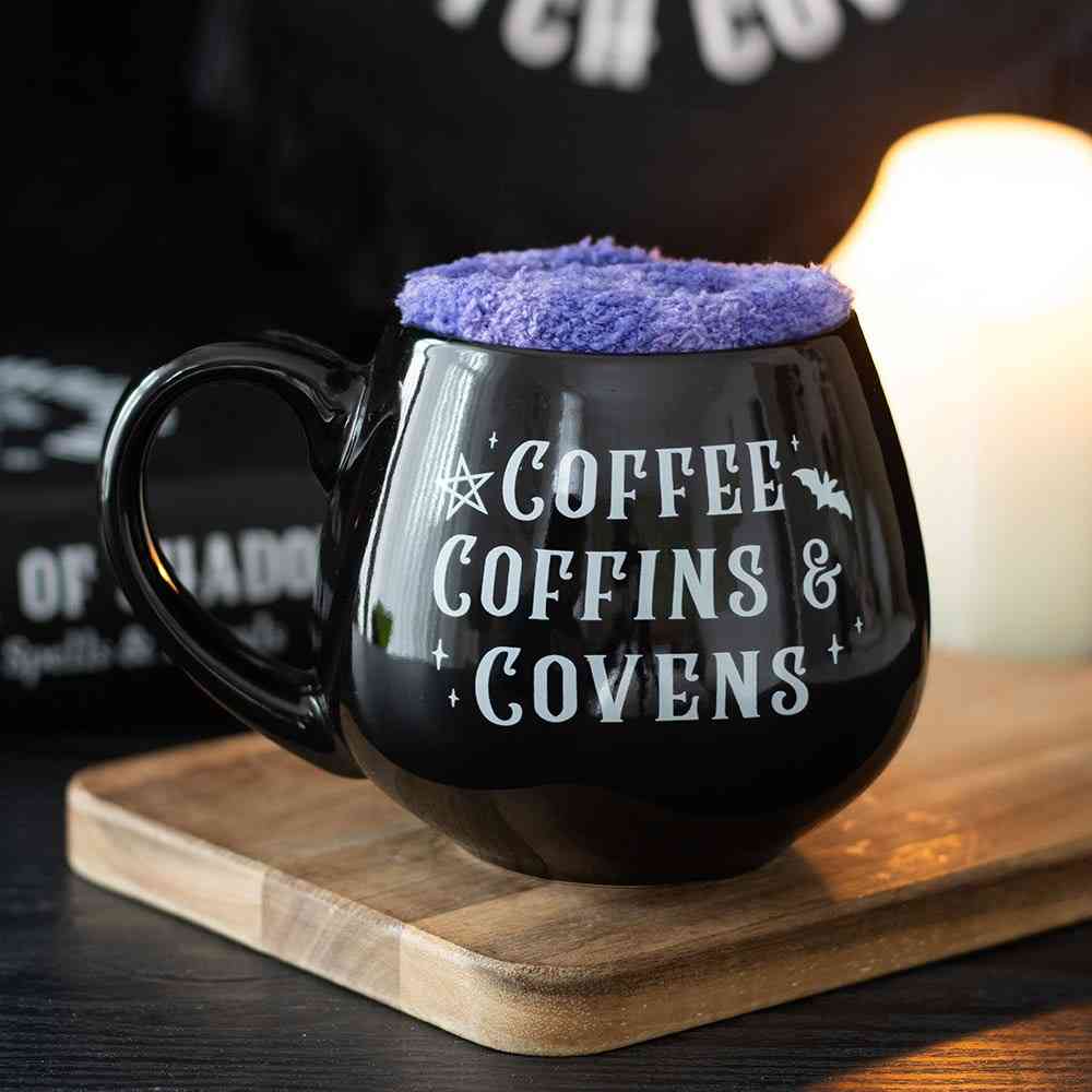 Something Different - Coffee Coffins & Covens Tasse et Chaussettes Ensemble - Noir